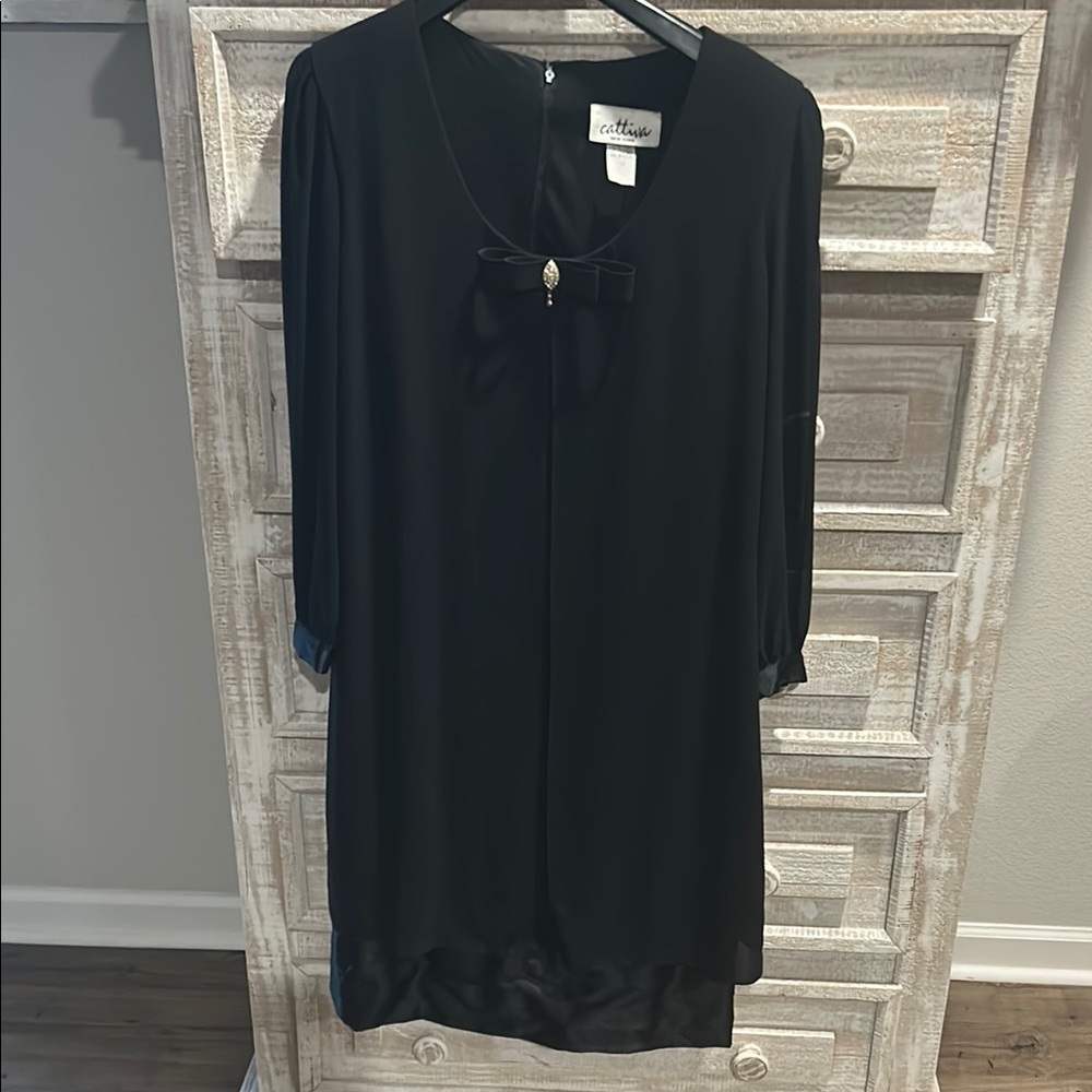 Cattiva New York Black Long Sleeve Scoop Neck Dress